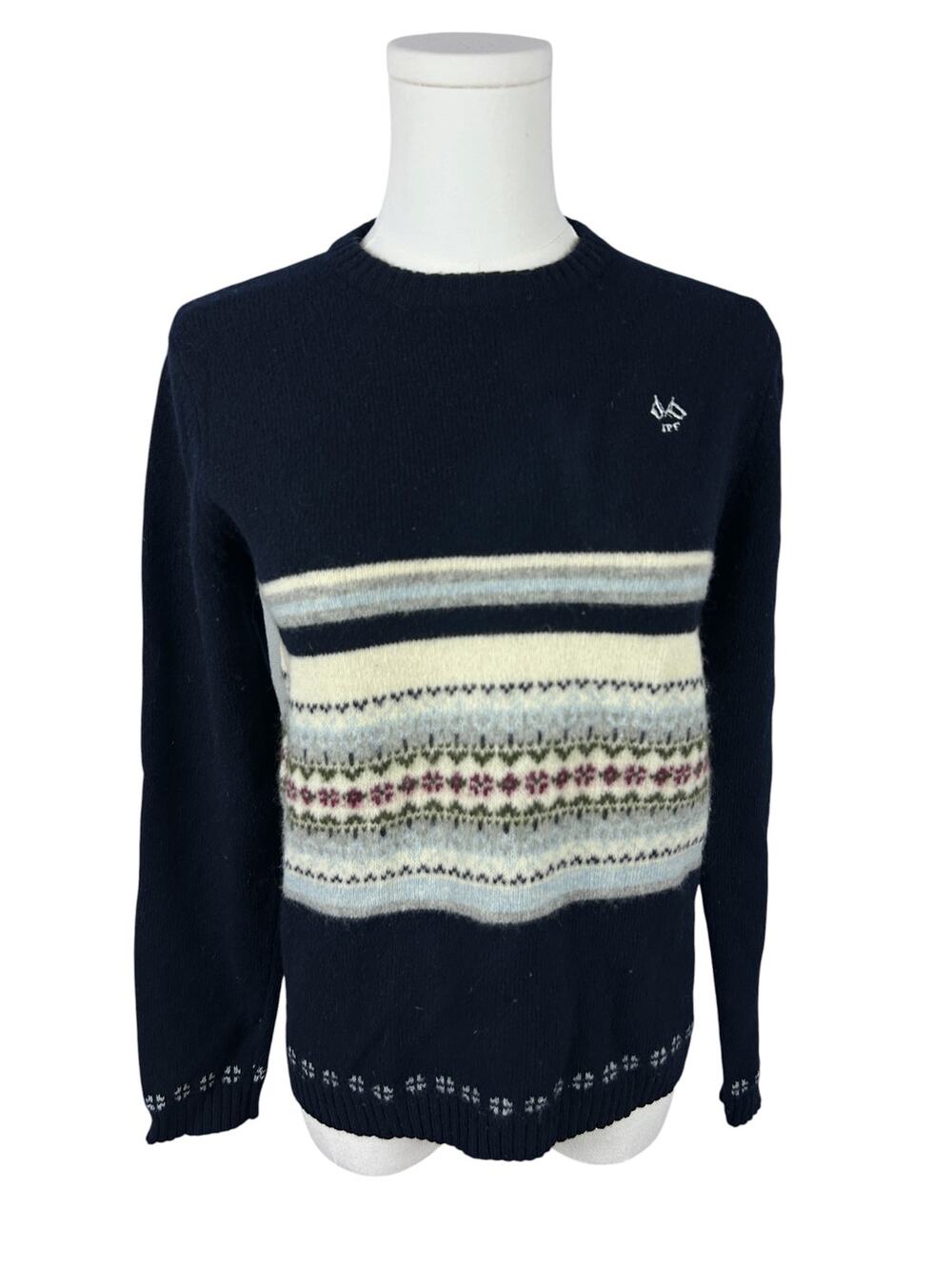 Vintage JP Femme Shetland Wool Fair Isle Preppy Long Sleeve Crew Neck Sweater M